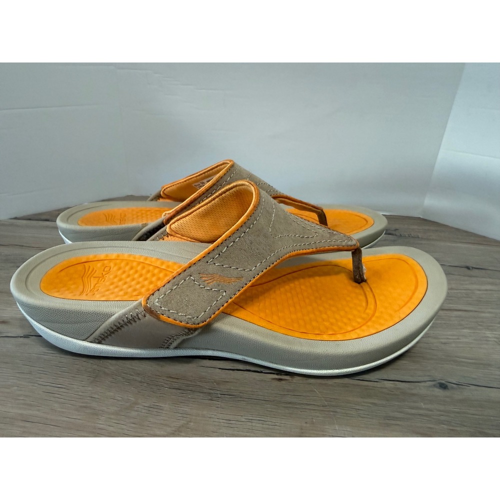Dansko Katy Orange Tan Leather Thong Sandals Comfort Flip Flops Womens 39 - Picture 4 of 6